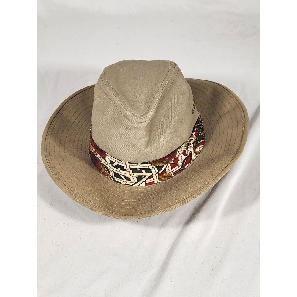 Dorfman Pacific Mens Fedora/Safari Hat VTG Tan USA Made Sz/L